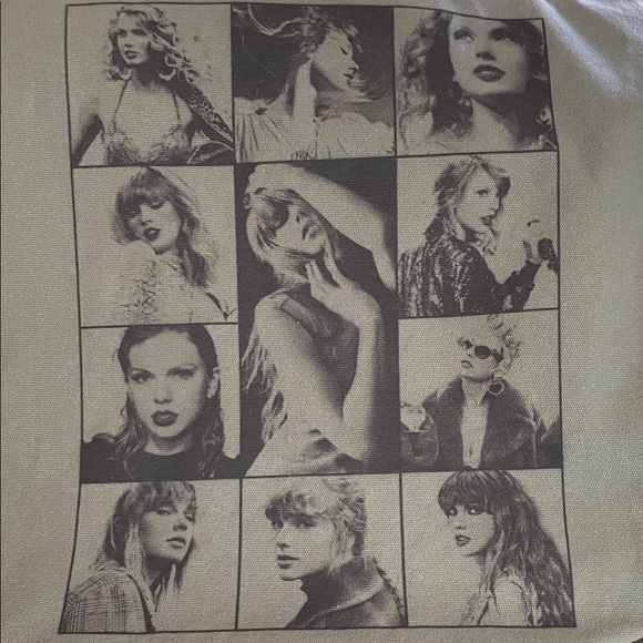 Taylor Swift Beige Tote Bag with Artistic Print - Picture 5 of 5